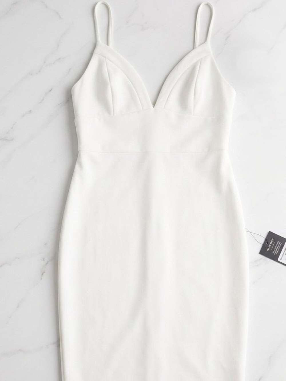 Lulu's White Spaghetti Strap Bodycon Dress
